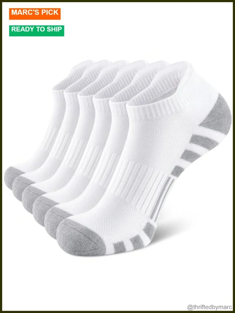 Low Cut Ankle Running Socks Cotton Cushioned Anti-Blister Tab Sports Socks 6